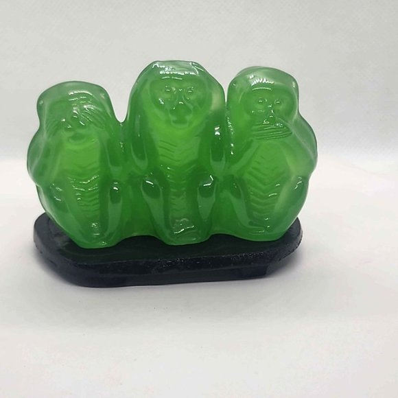 Other - Brand New JADE Glass Three Wise Monkeys